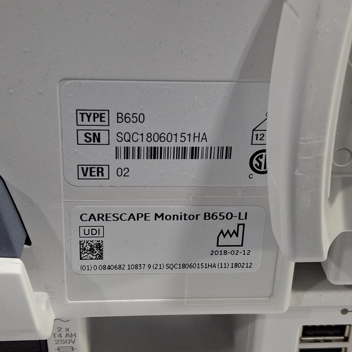 GE Healthcare Carescape B650 Post Anesthesia Care Patient Monitor