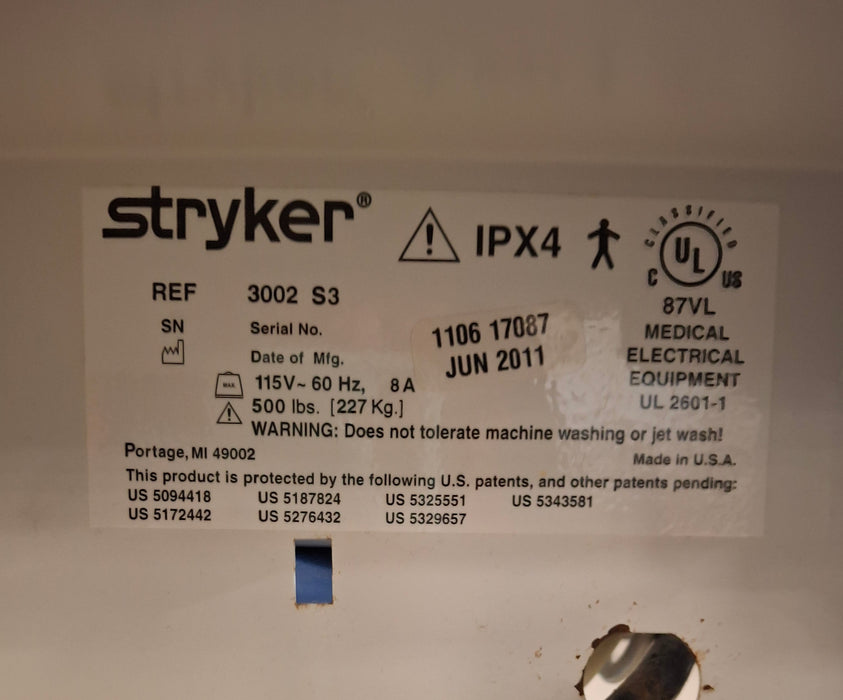 Stryker Secure III 3002 Hospital Bed