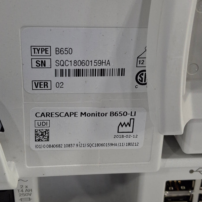 GE Healthcare Carescape B650 Post Anesthesia Care Patient Monitor