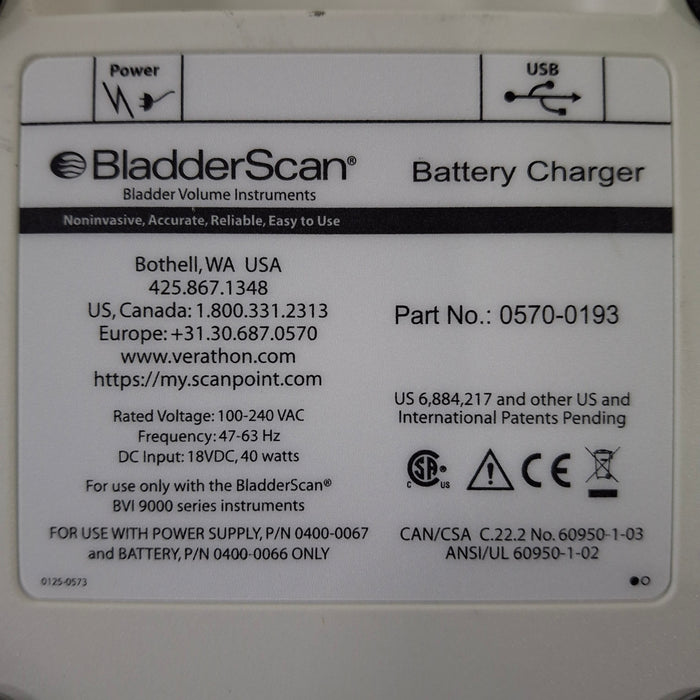 Verathon Medical, Inc BladderScan 0570-0193 Battery Charger