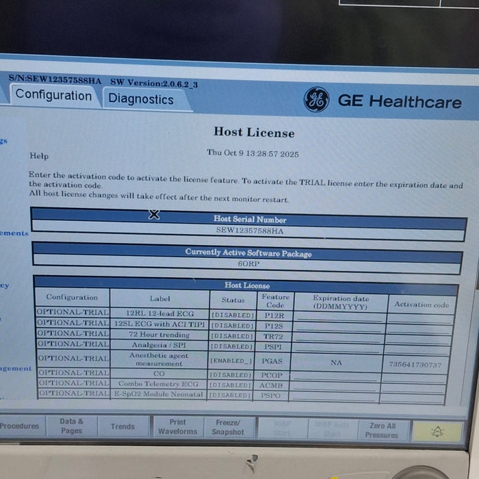 GE Healthcare Carescape B650 Anesthesia Care Patient Monitor