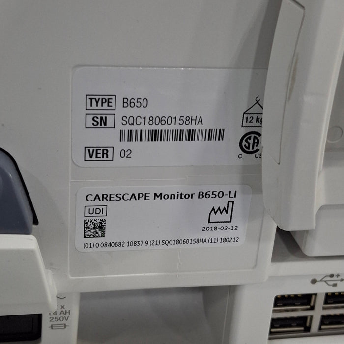 GE Healthcare Carescape B650 Post Anesthesia Care Patient Monitor