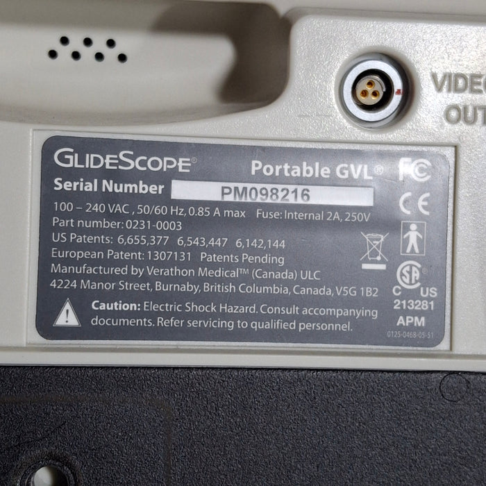 Verathon Medical, Inc Glidescope GVL Video Laryngoscope w/ Reusable Baton