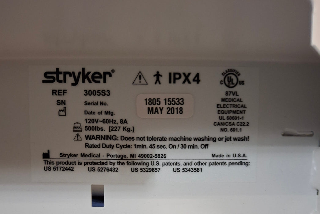 Stryker Secure III 3005 Hospital Bed