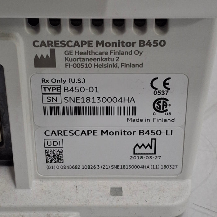 GE Healthcare Carescape B450 Critical Care Patient Monitor