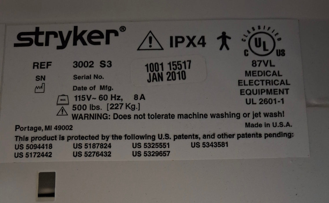 Stryker Secure III 3002 Hospital Bed