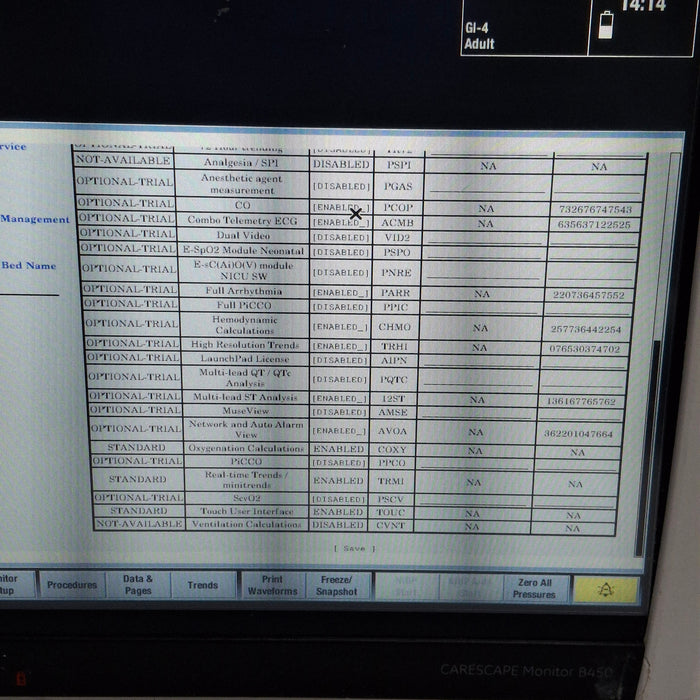 GE Healthcare Carescape B450 Critical Care Patient Monitor