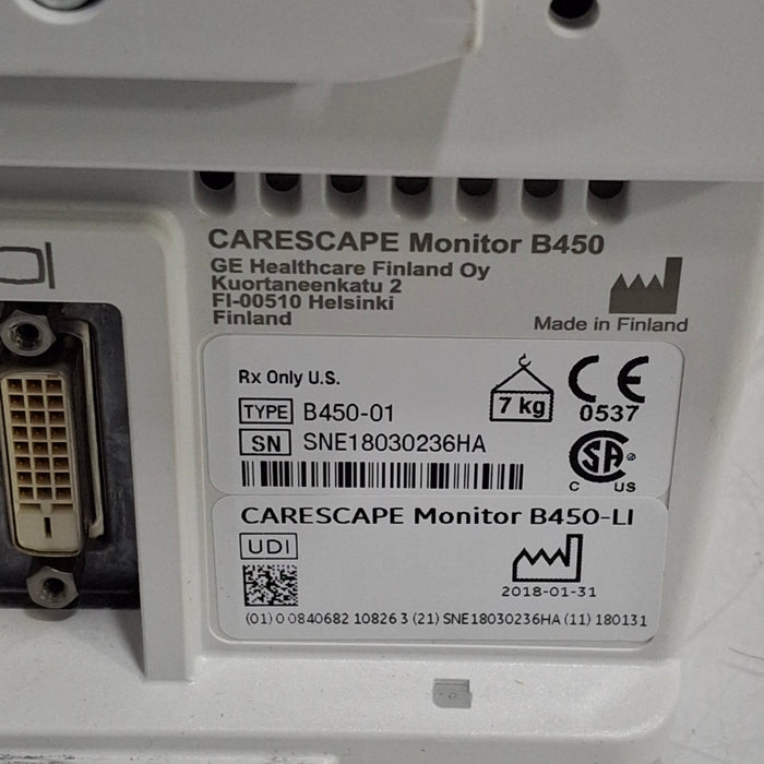 GE Healthcare Carescape B450 Critical Care Patient Monitor