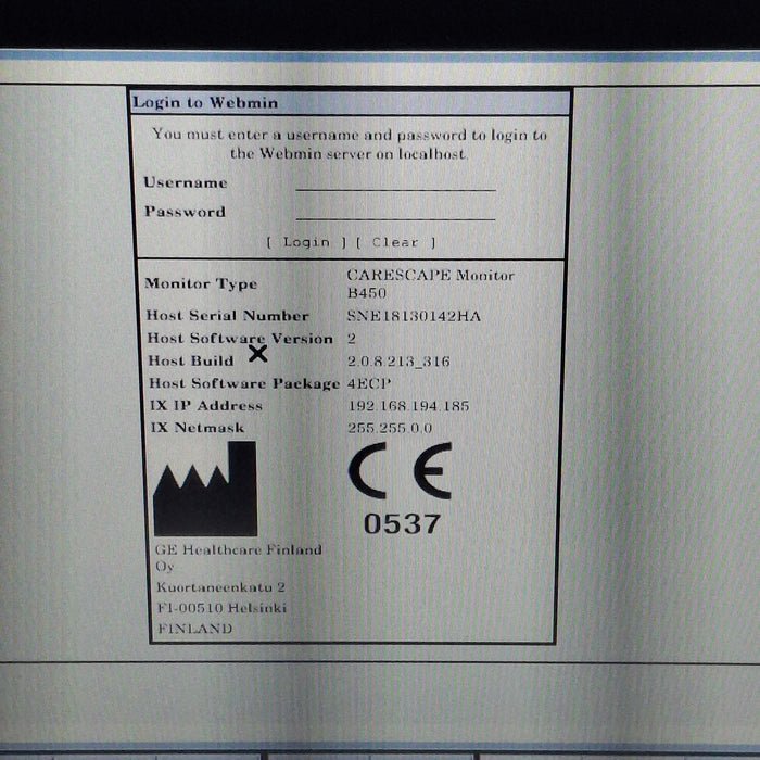 GE Healthcare Carescape B450 Emergency Care Patient Monitor