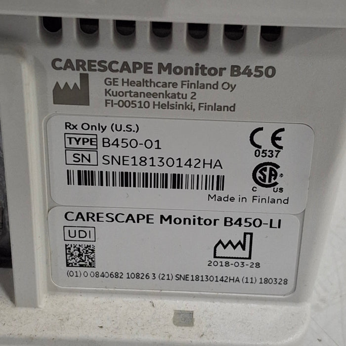 GE Healthcare Carescape B450 Emergency Care Patient Monitor