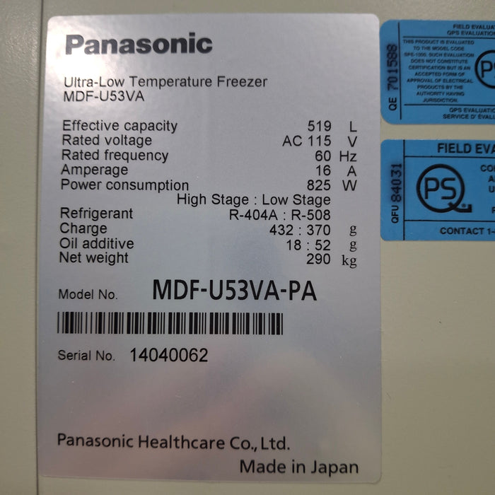 Panasonic MDF-U53VA Ultra-Low Freezer