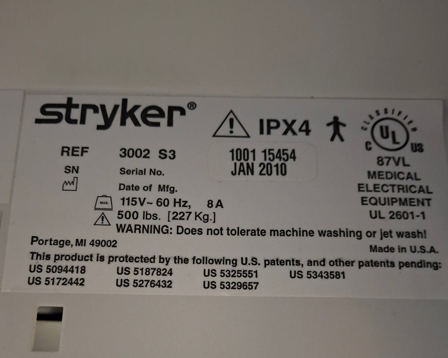 Stryker Secure III 3002 Hospital Bed