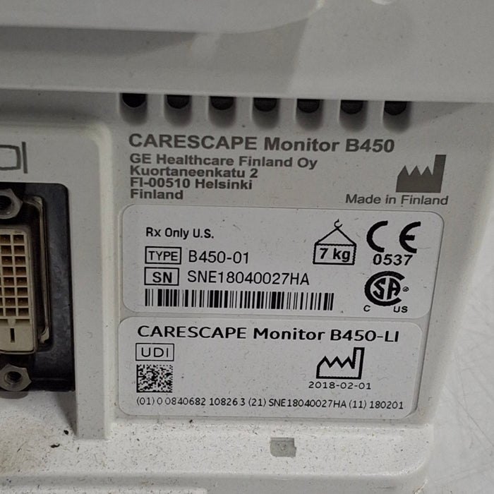 GE Healthcare Carescape B450 Critical Care Patient Monitor