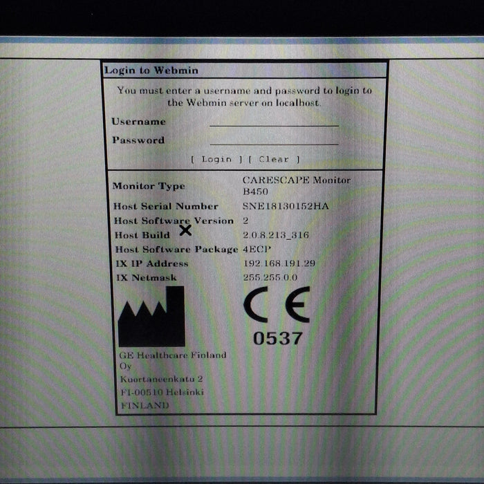 GE Healthcare Carescape B450 Emergency Care Patient Monitor