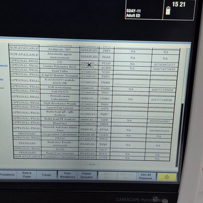 GE Healthcare Carescape B450 Emergency Care Patient Monitor