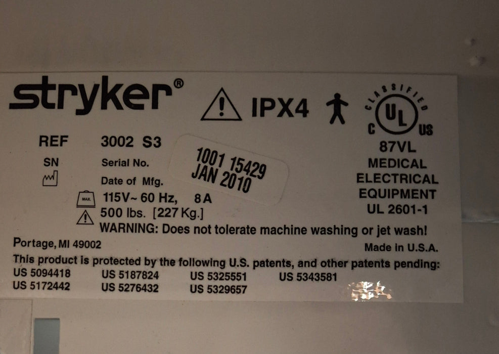 Stryker Secure III 3002 Hospital Bed