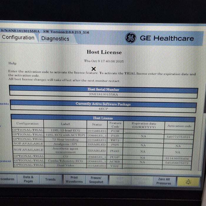 GE Healthcare Carescape B450 Emergency Care Patient Monitor