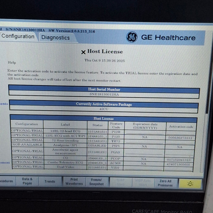 GE Healthcare Carescape B450 Critical Care Patient Monitor