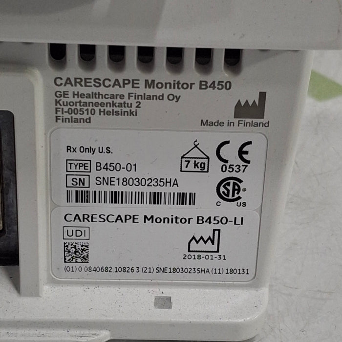 GE Healthcare Carescape B450 Critical Care Patient Monitor