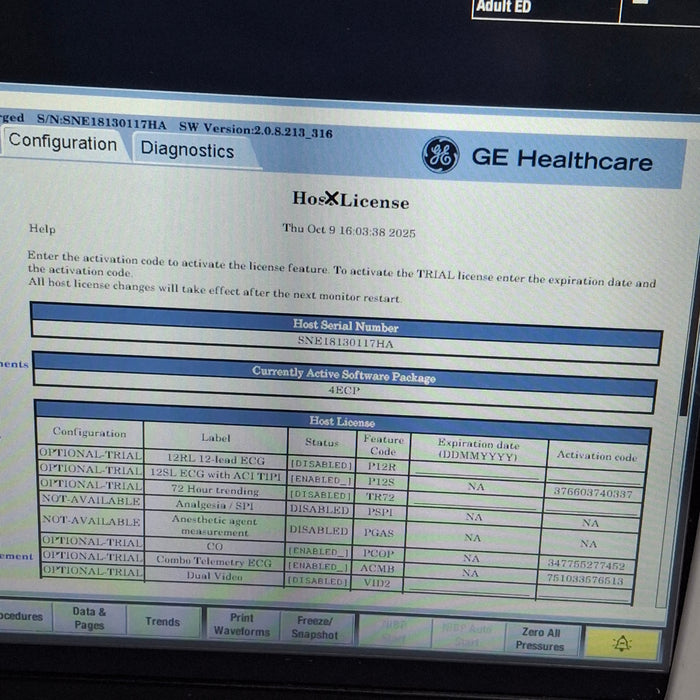 GE Healthcare Carescape B450 Emergency Care Patient Monitor