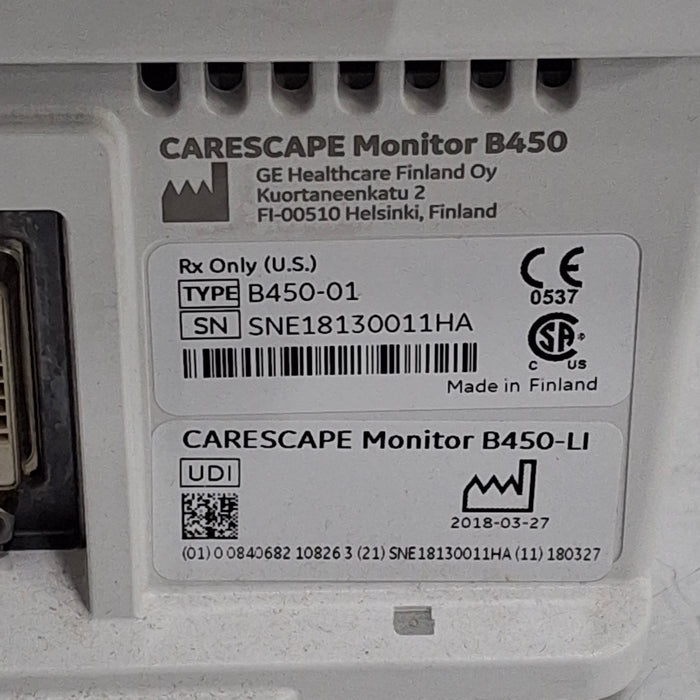 GE Healthcare Carescape B450 Critical Care Patient Monitor