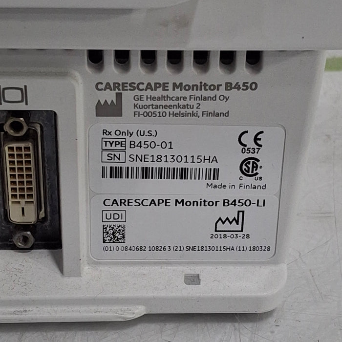 GE Healthcare Carescape B450 Emergency Care Patient Monitor