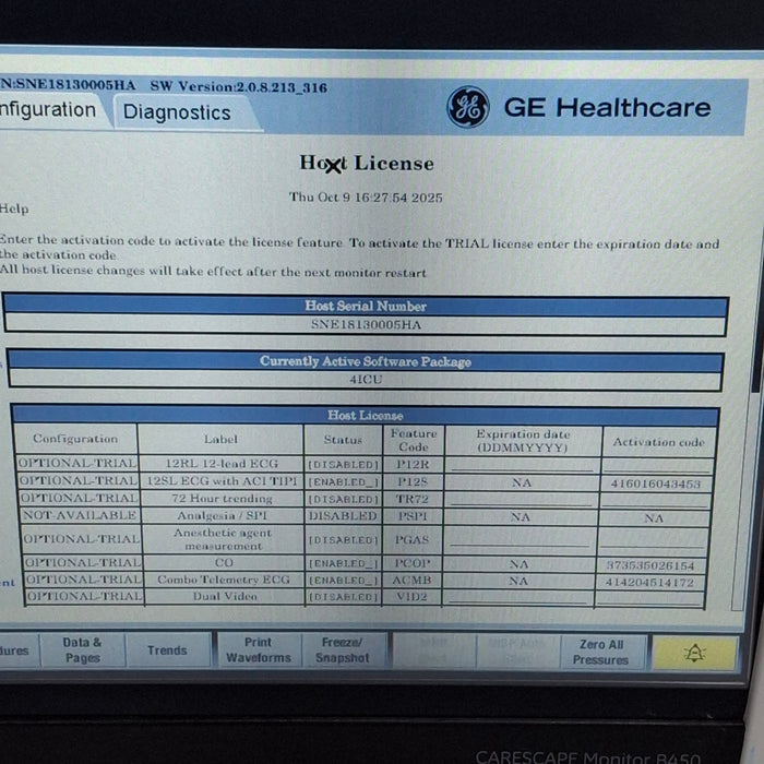 GE Healthcare Carescape B450 Critical Care Patient Monitor