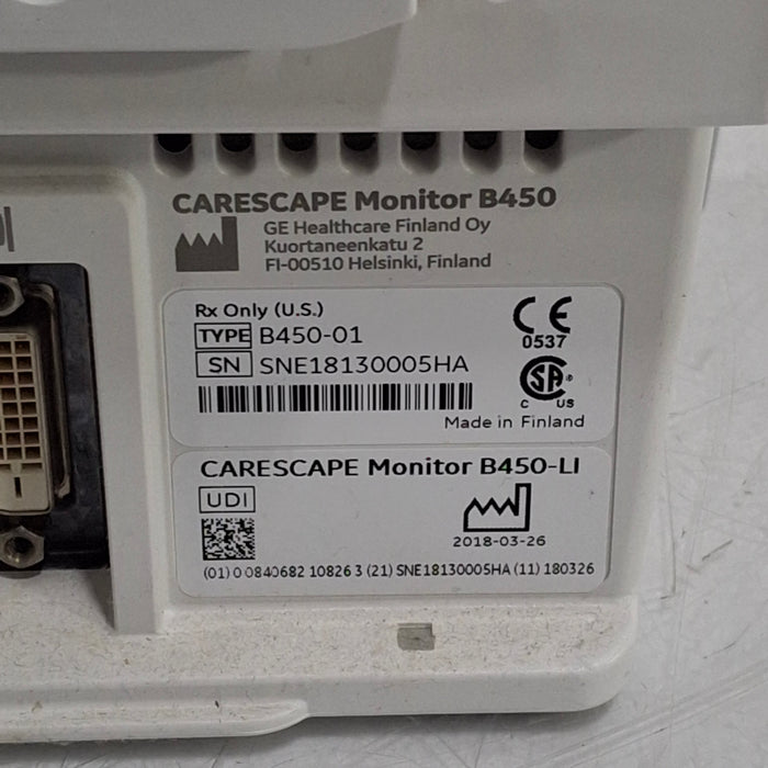 GE Healthcare Carescape B450 Critical Care Patient Monitor