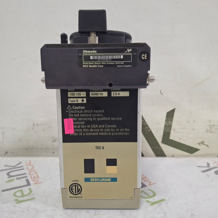 Ohmeda Medical Tec 6 Vaporizer
