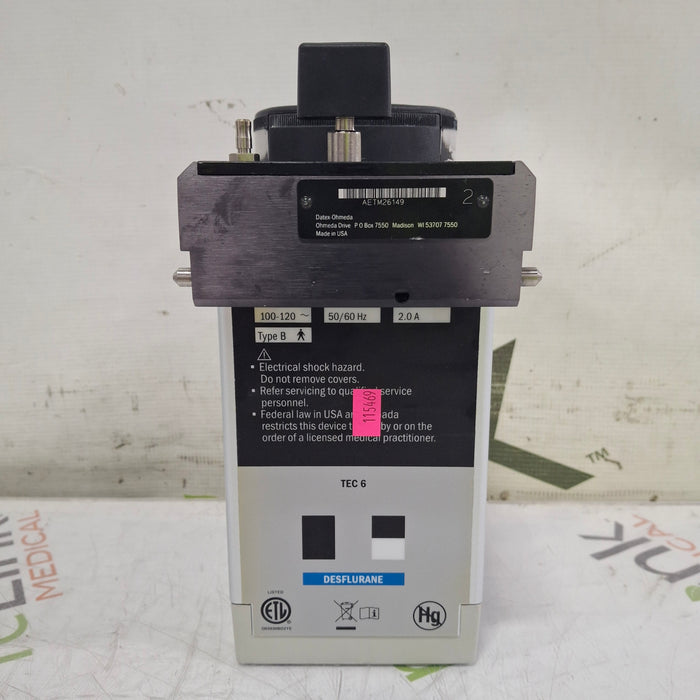 Datex-Ohmeda Tec 6 Plus Desflurane Vaporizer