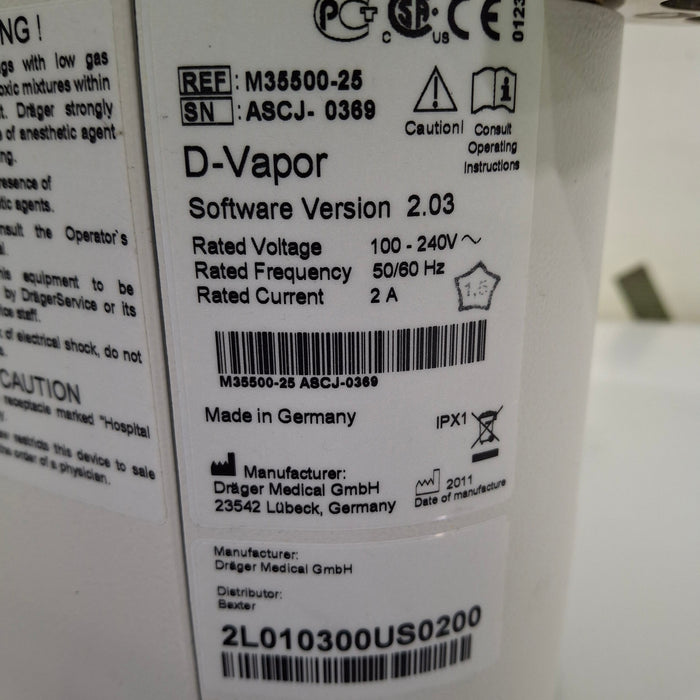 Draeger Medical D-Vapor Desflurane Vaporizer