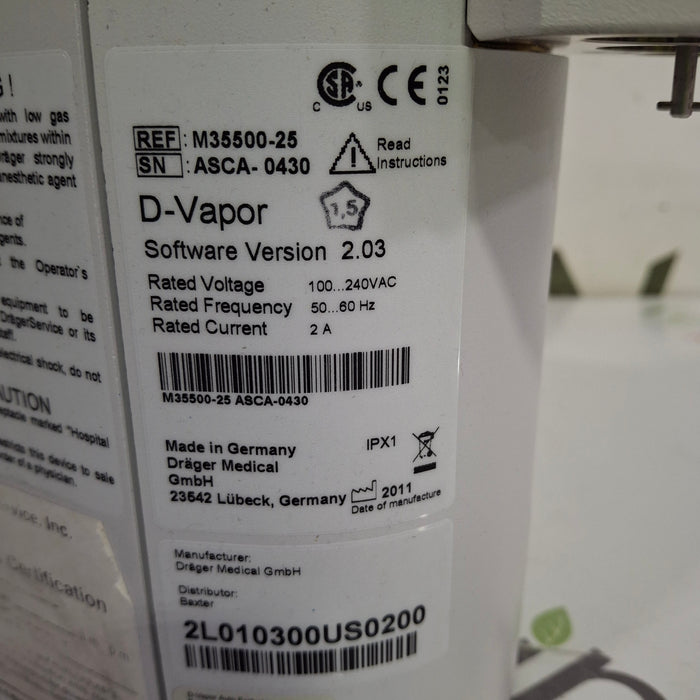 Draeger Medical D-Vapor Desflurane Vaporizer