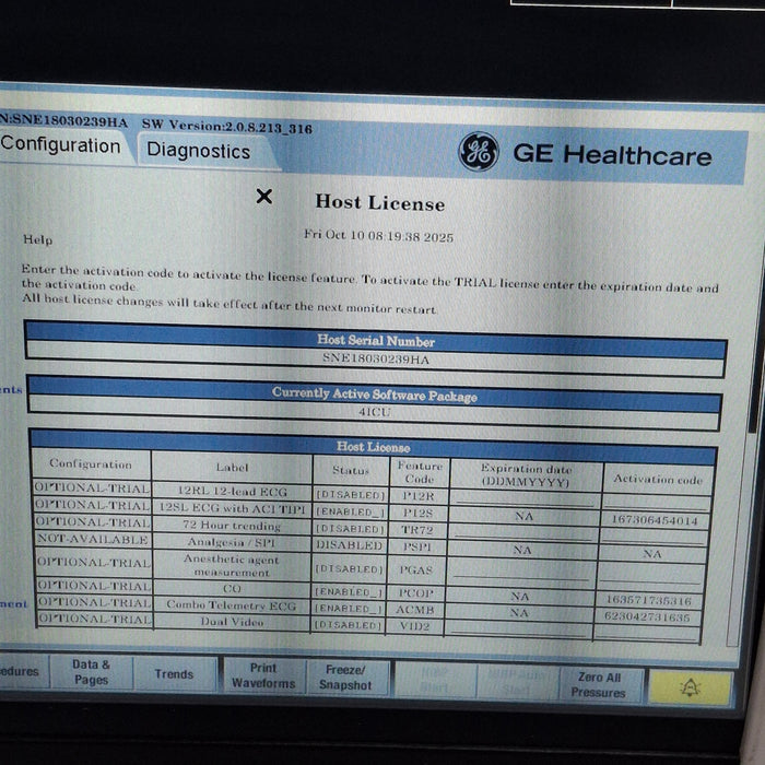 GE Healthcare Carescape B450 Critical Care Patient Monitor