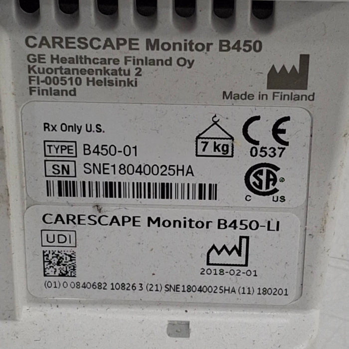 GE Healthcare Carescape B450 Critical Care Patient Monitor