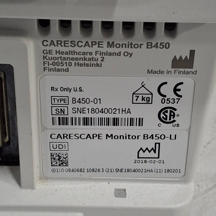 GE Healthcare Carescape B450 Patient Monitor