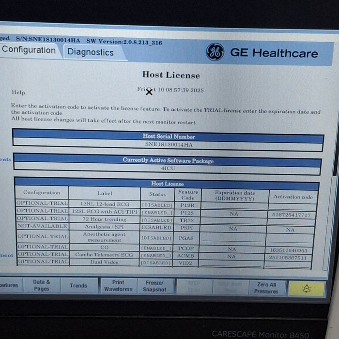 GE Healthcare Carescape B450 Critical Care Patient Monitor