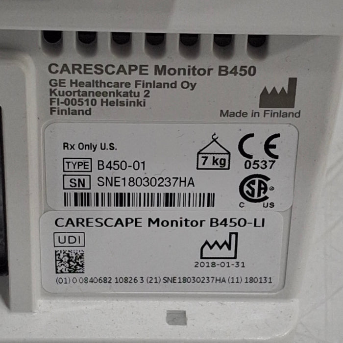 GE Healthcare Carescape B450 Patient Monitor