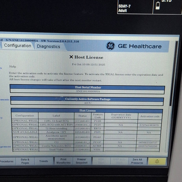 GE Healthcare Carescape B450 Critical Care Patient Monitor