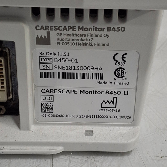 GE Healthcare Carescape B450 Critical Care Patient Monitor