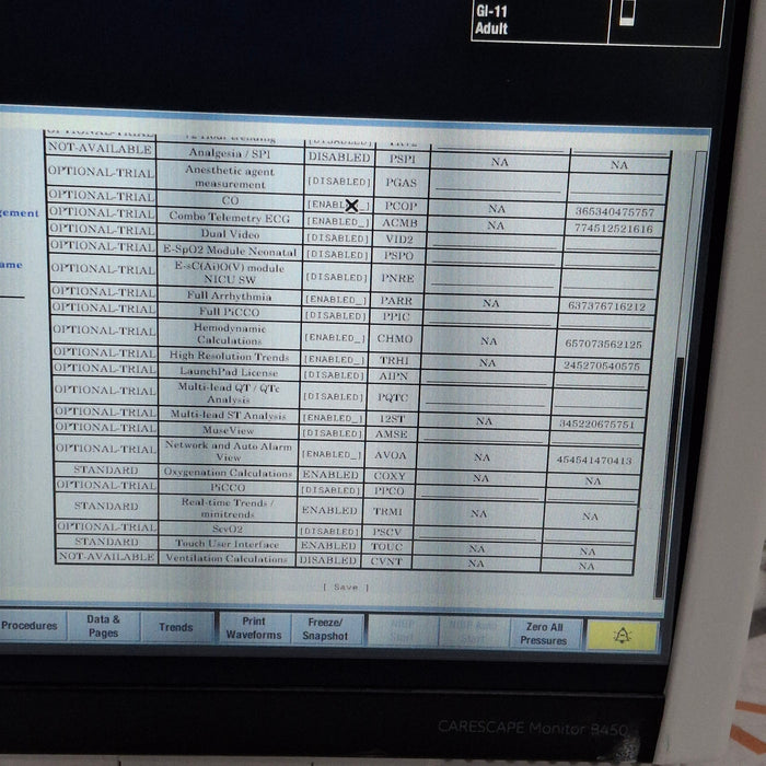GE Healthcare Carescape B450 Critical Care Patient Monitor