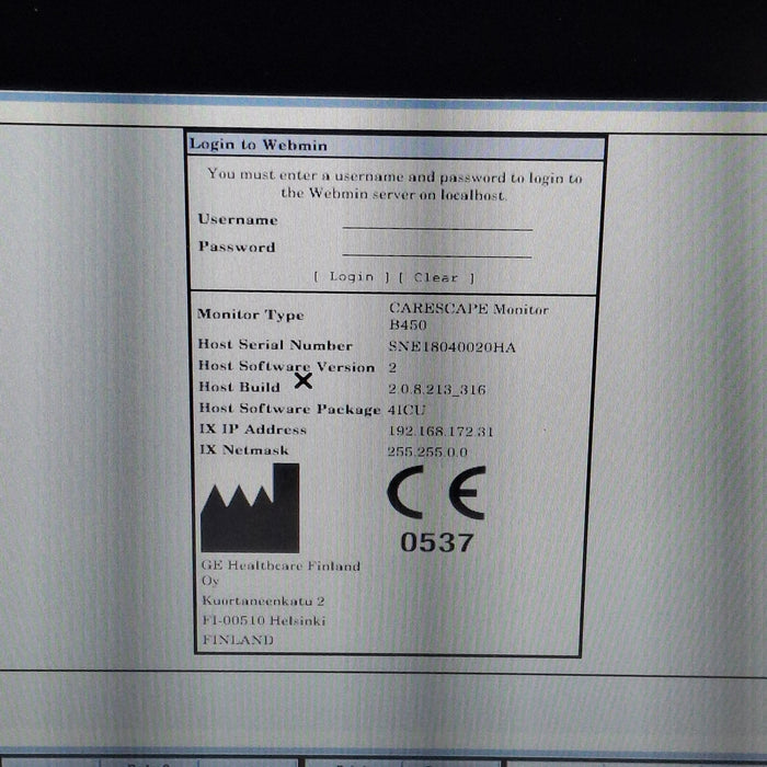 GE Healthcare Carescape B450 Critical Care Patient Monitor
