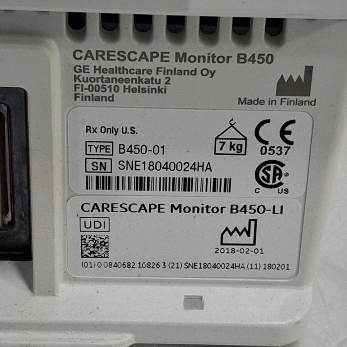 GE Healthcare Carescape B450 Critical Care Patient Monitor