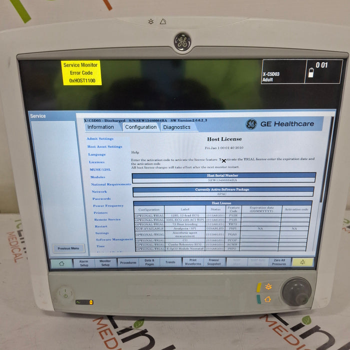 GE Healthcare Carescape B650 Post Anesthesia Care Patient Monitor