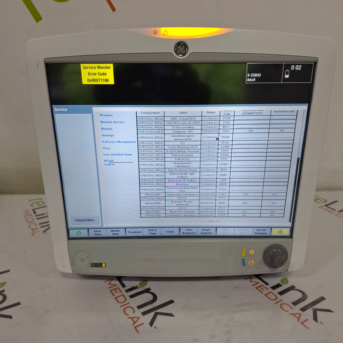 GE Healthcare Carescape B650 Post Anesthesia Care Patient Monitor