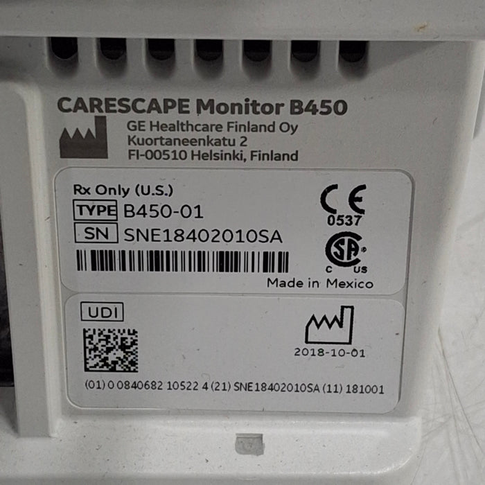 GE Healthcare Carescape B450 Critical Care Patient Monitor