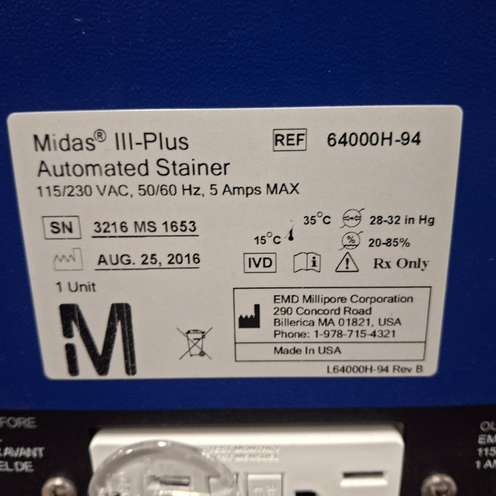 EMD Millipore Corp Midas III Plus Automated Slide Stainer