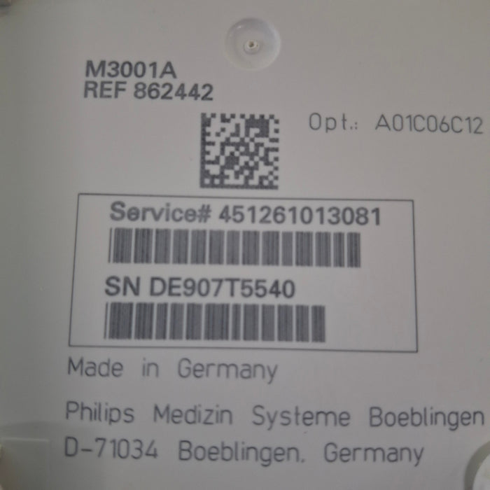 Philips M3001A-A01C06C12 Fast SpO2, NIBP, 12 lead ECG, Temp, IBP MMS Module