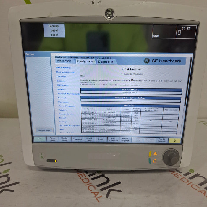 GE Healthcare Carescape B650 Post Anesthesia Care Patient Monitor