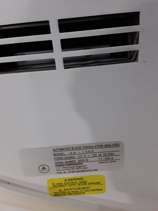 Sysmex CA-1500 Hematology Analyzer