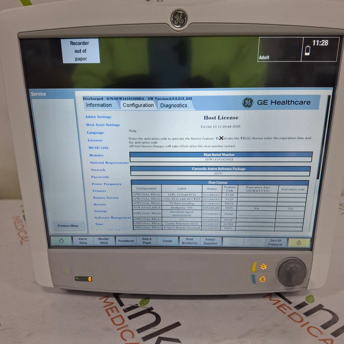 GE Healthcare Carescape B650 Critical Care Patient Monitor